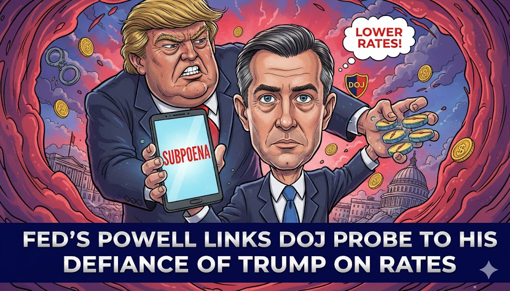 Fed’s Powell Links DOJ Probe to His Defiance of Trump on Rates